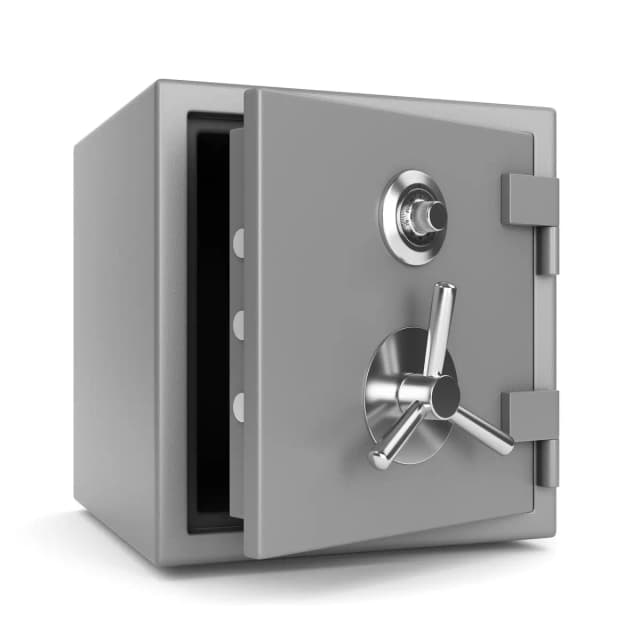 Bank vault with security lock